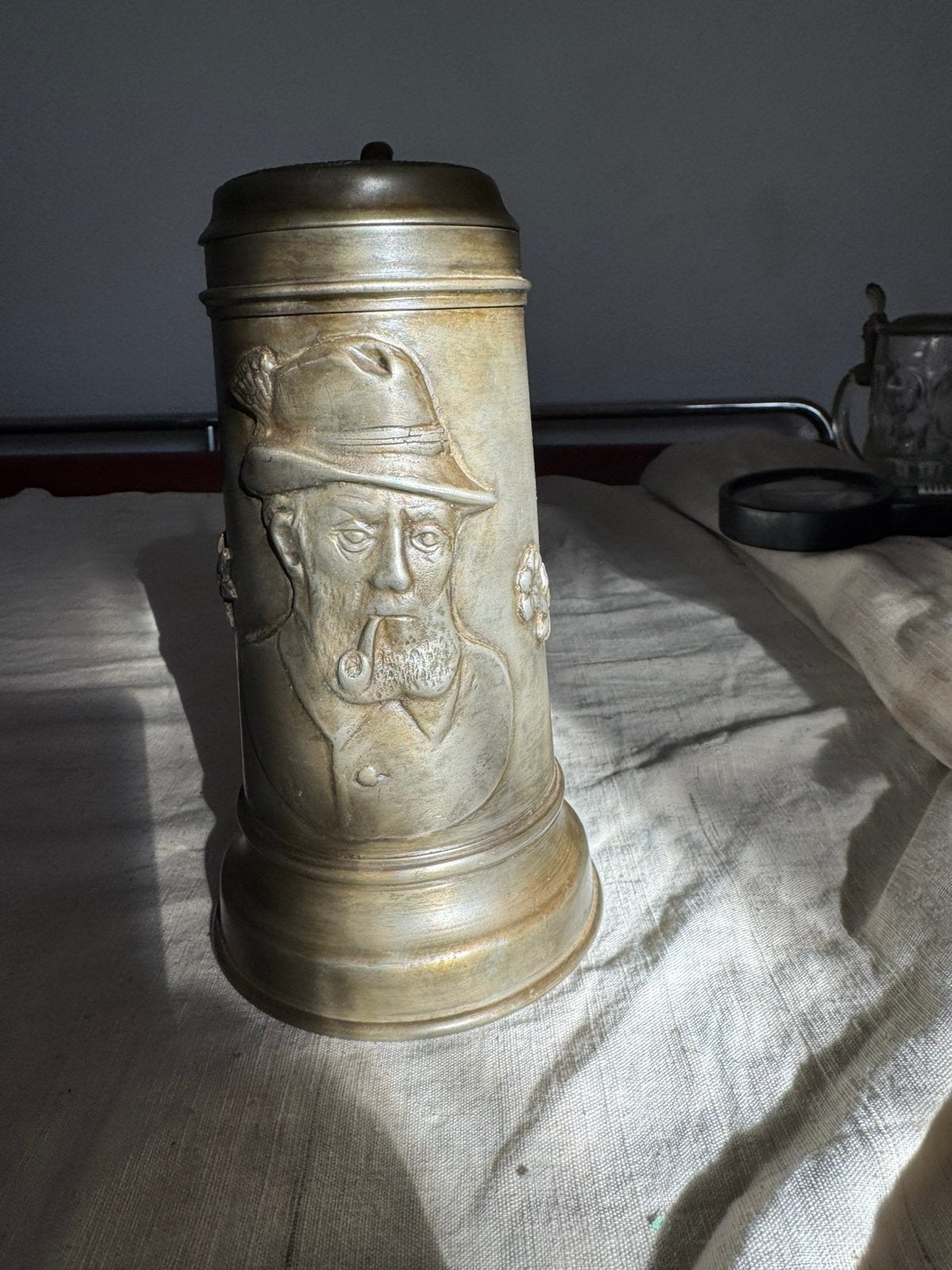 Oude Tinnen Bierpul, Verzamelen, Ophalen of Verzenden, Gebruikt, Pul(len), Overige merken