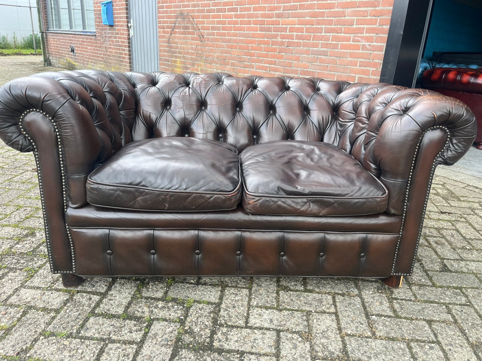 Chesterfield, Huis en Inrichting, Gebruikt, Hout, 150 tot 200 cm, Tweepersoons