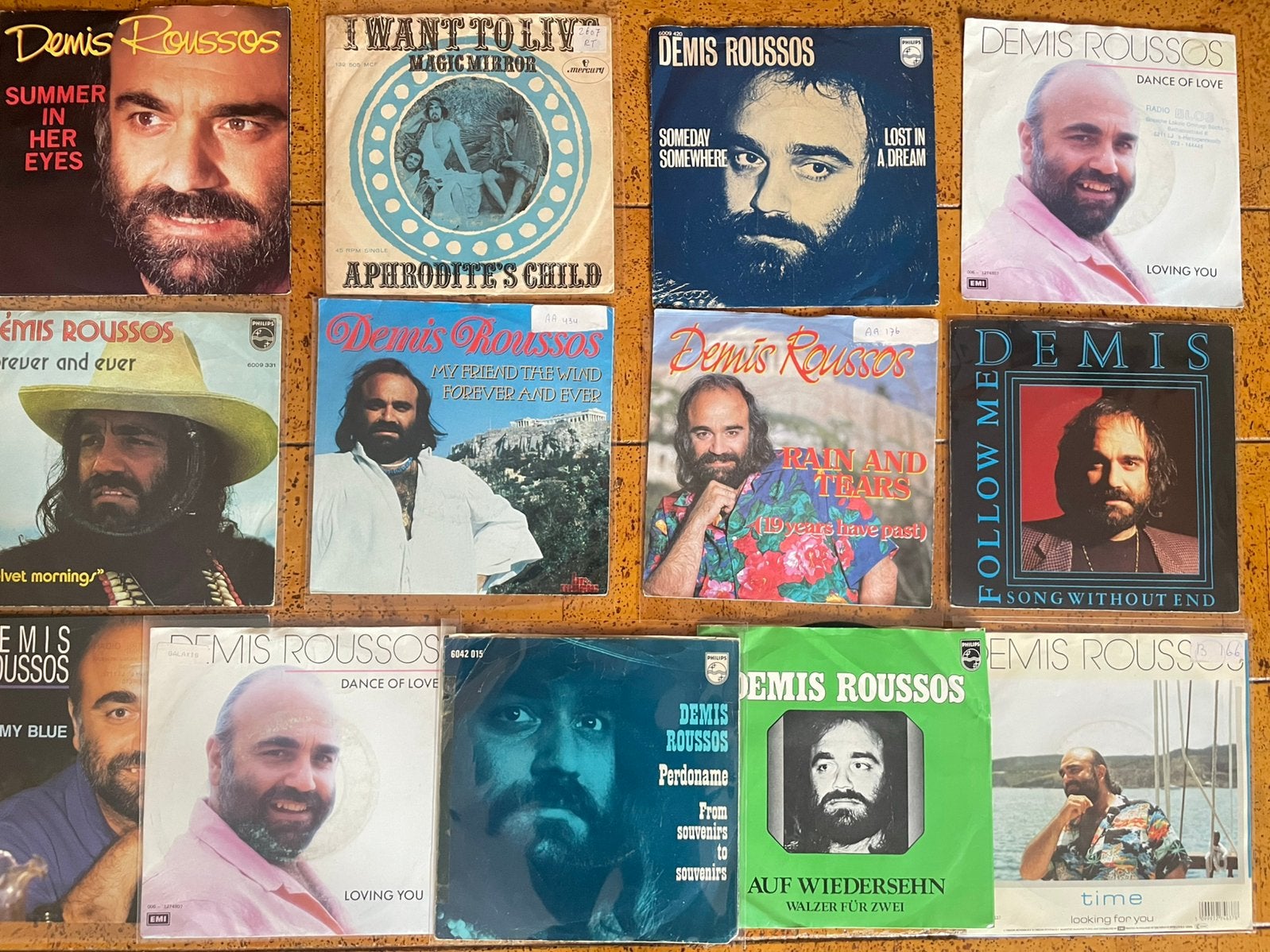 13 singles Demis Roussos, Ophalen of Verzenden, Zo goed als nieuw, Pop