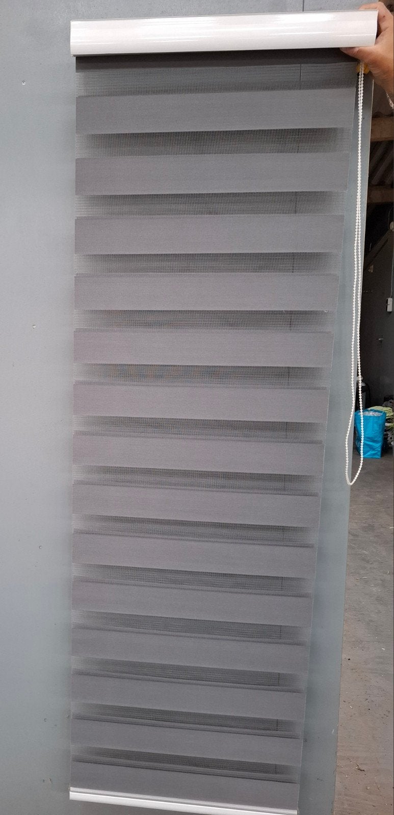 2x Duo rolgordijn grijs 180x60 cm met ombouw, Ophalen, Grijs, Duo rolgordijn