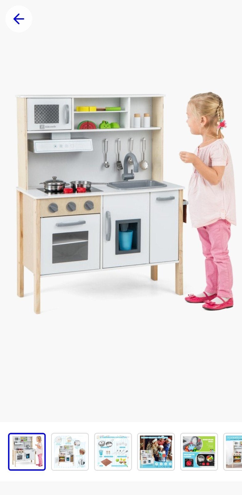 Houten Speelgoedkeuken met Accessoires - Zo goed als nieuw, Ophalen of Verzenden, Zo goed als nieuw, Hout, Speelkeuken