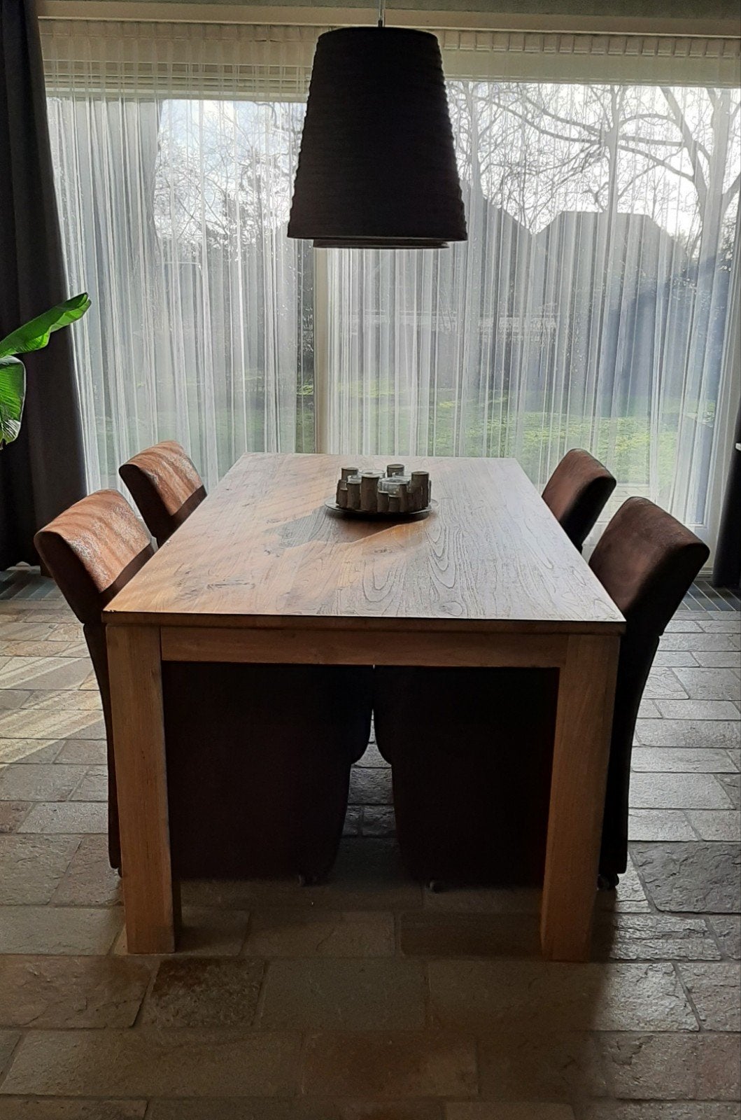 Te koop massief Teak eetkamertafel. Maten 200 x 100 x 76 cm., Ophalen