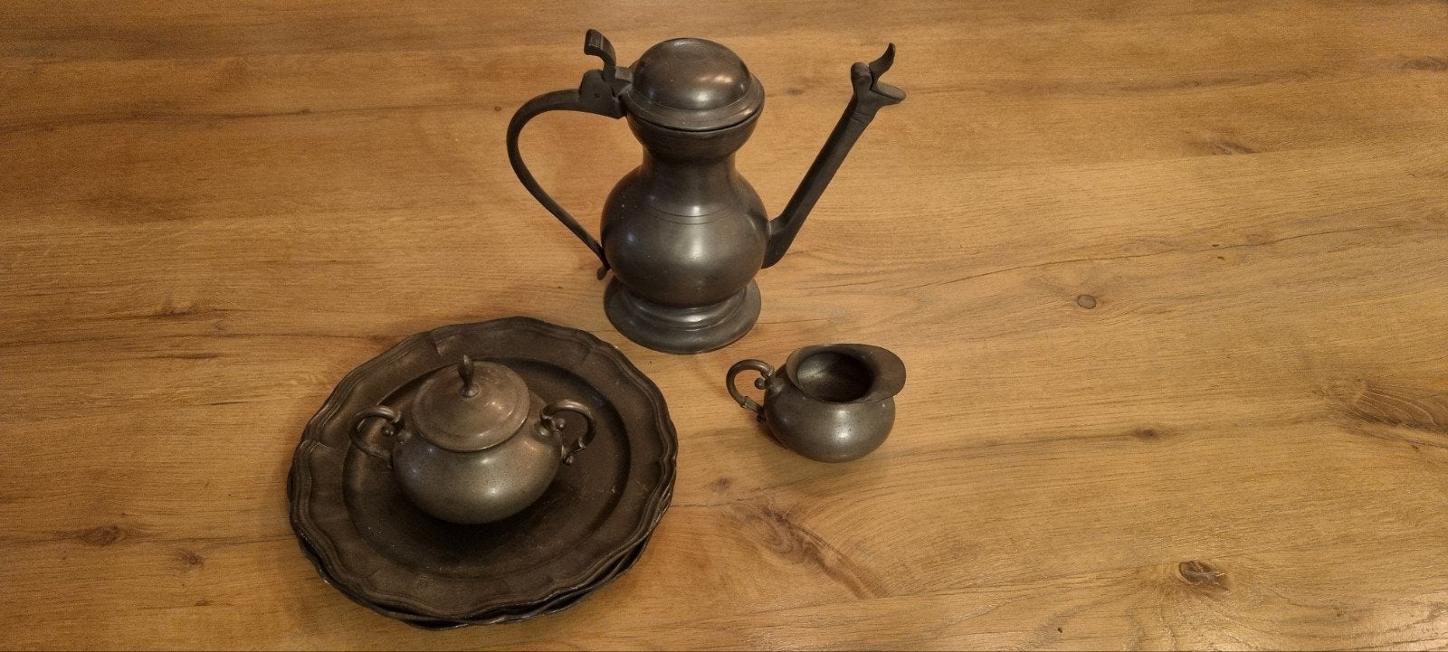 Antiek Tinnen Servies C. Kurz & Co. Tiel - Goede Staat, Antiek en Kunst, Ophalen