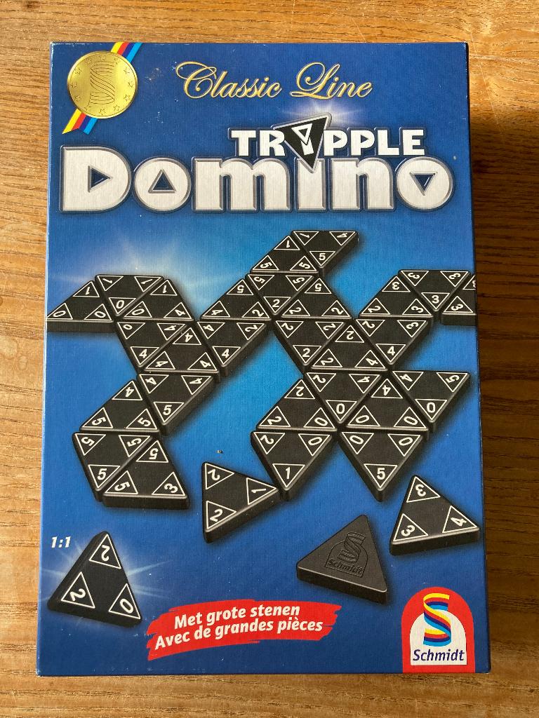 Schmidt - Tripple Domino (voor 1-4 spelers, 6+ jaar) zgan, Een of twee spelers, Ophalen of Verzenden, Zo goed als nieuw, Schmidt