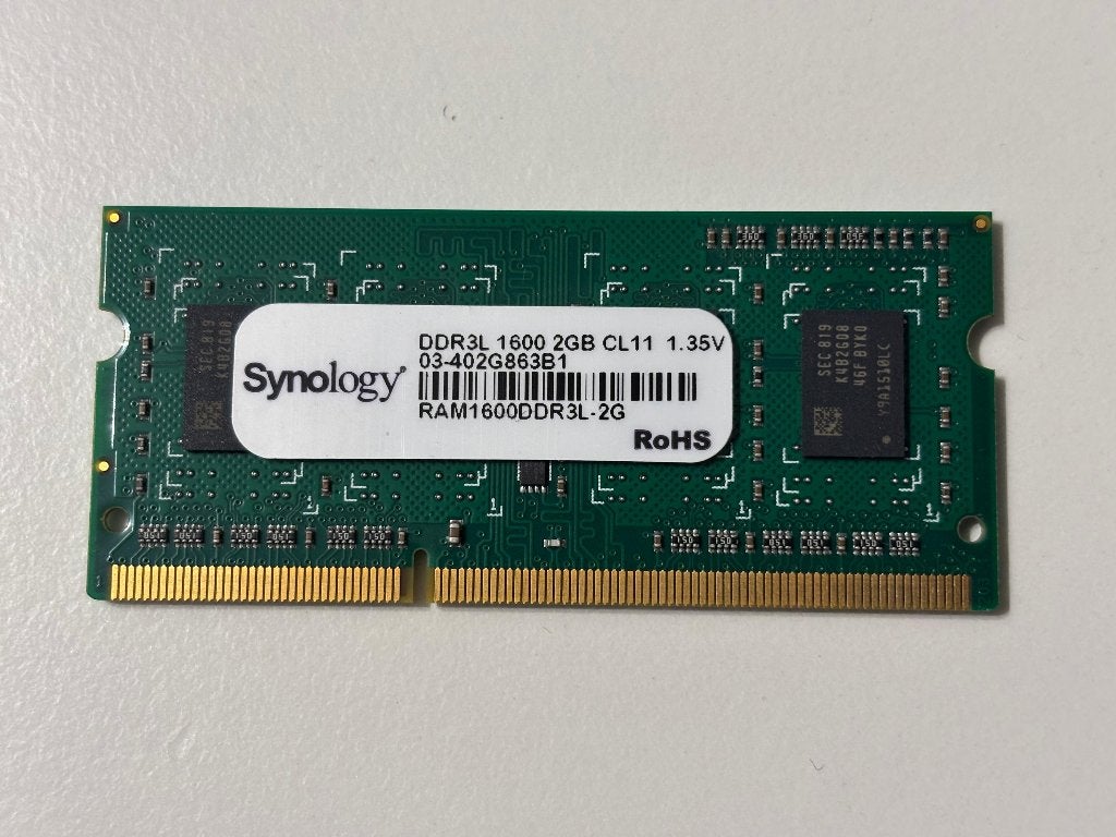 Synology 2GB DDR3L-1600 SO-DIMM RAM – DS1517+ / DS1817+, DDR3, Ophalen of Verzenden, Zo goed als nieuw, 2 GB