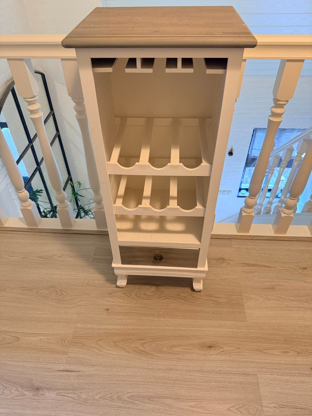 Wijnrek met glashouders en lade - 100x40.5x30.5cm, Ophalen, Gebruikt, 5 tot 15 flessen, 75 – 100