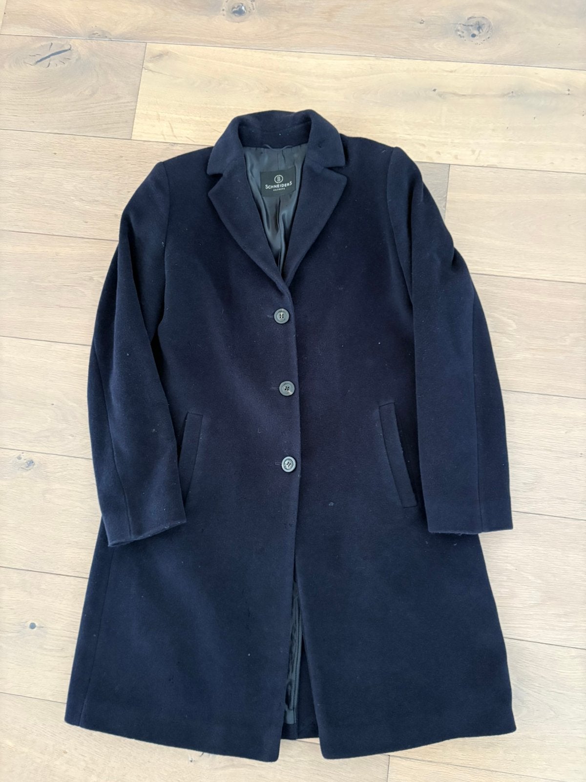 Schneiders vintage jas/mantel, Kleding | Dames, Ophalen of Verzenden, Gedragen, Maat 38/40 (M), Blauw