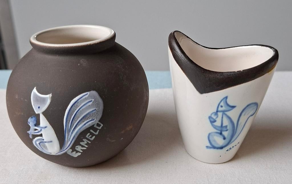 Set van 2 vintage Zenith Gouda vaasjes, jaren '50/'60, Ophalen of Verzenden
