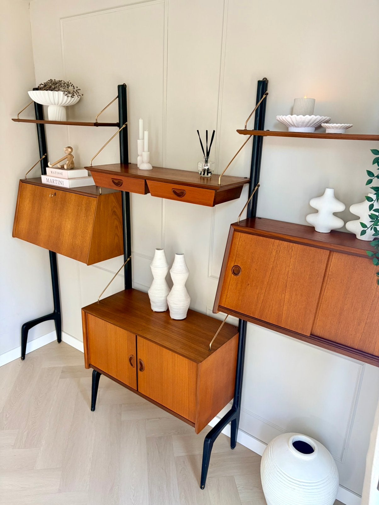 ️♥️ Vintage wandmeubel Louis van Teeffelen kast jaren ‘60, Ophalen, 200 cm of meer, Teakhout, Zo goed als nieuw