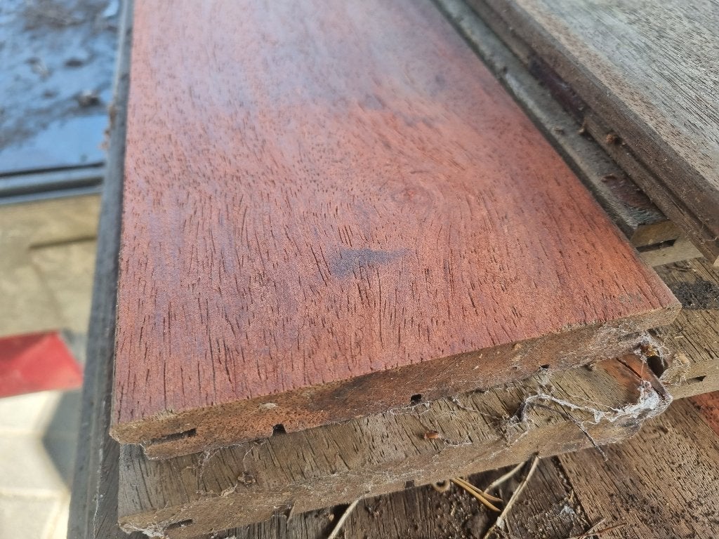 Terrasplanken B-FIX PADOEK 3.7m 28st met clips, Ophalen, Gebruikt, Hout