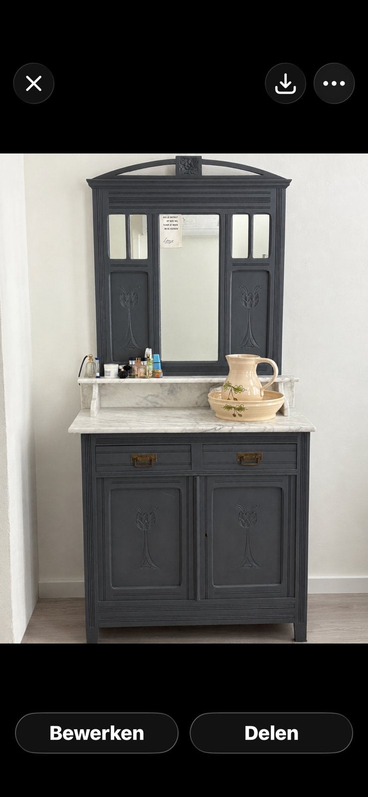 Mooi oud toilet meubel, Ophalen of Verzenden