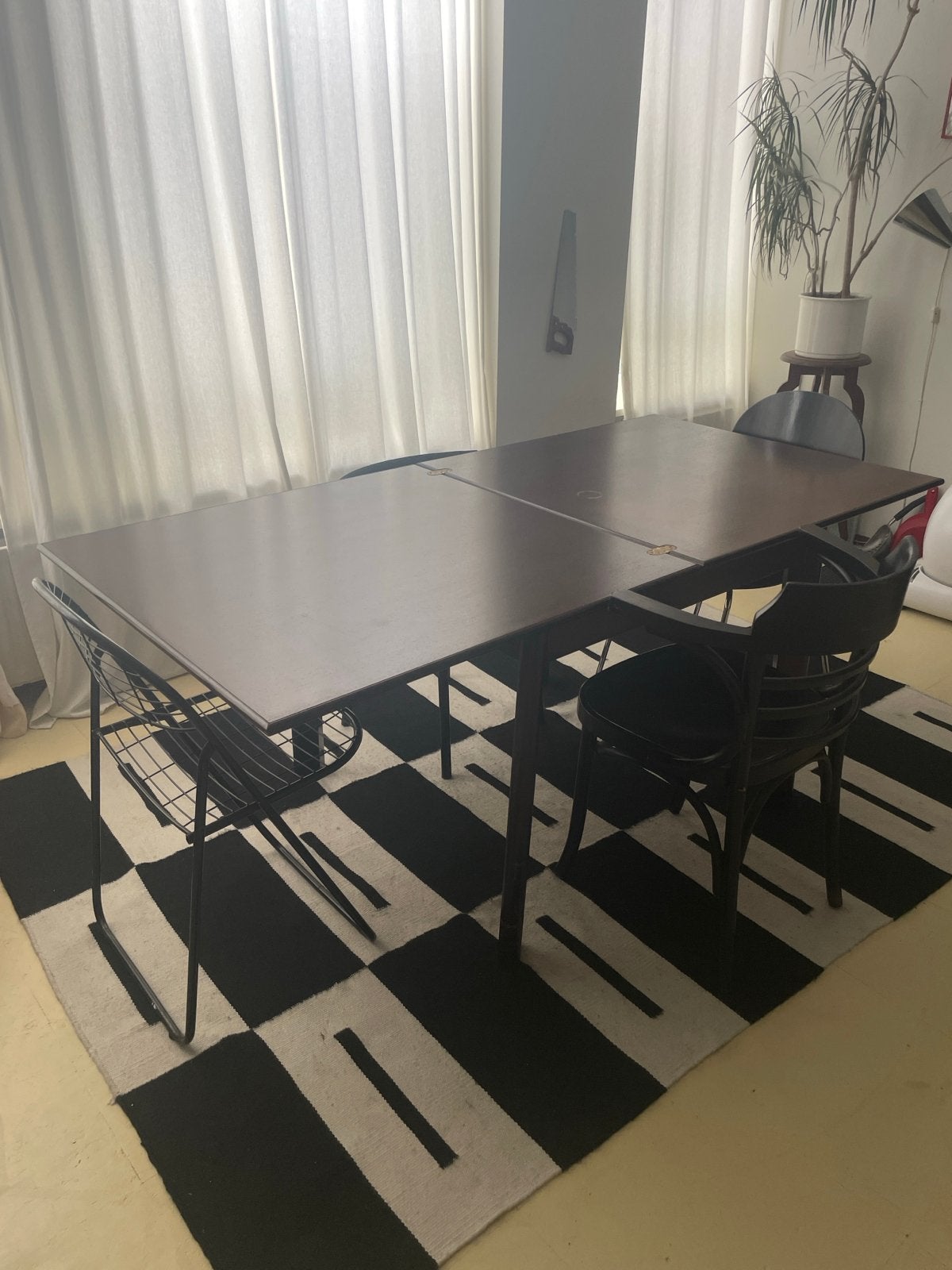 vintage uitschuifbare/uitklapbare eettafel van Del Vera, Gebruikt, Vijf personen of meer, 150 tot 200 cm, Rechthoekig