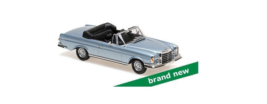 Mercedes Benz 280SE 3.5 Cabrio lichtblauw metallic 1:43, Overige merken, Auto, Nieuw, Ophalen of Verzenden