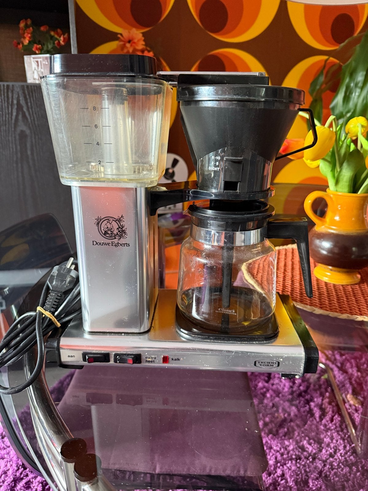 Douwe Egberts Technivorm Moccamaster 741C Koffiezetapparaat, Gebruikt, 10 kopjes of meer, Koffiemachine, Gemalen koffie