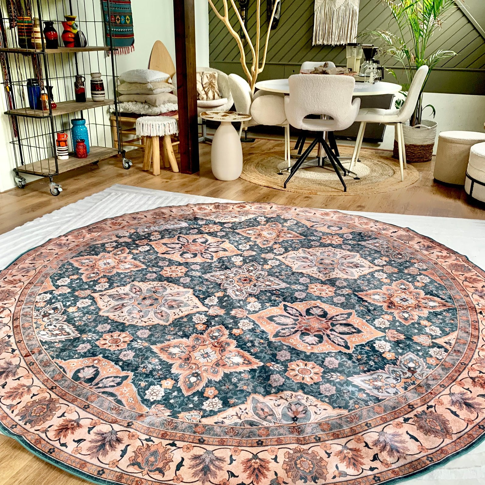 Velvet de luxe - vintage xl vloerkleed - fotostudio, Ophalen, Bruin, Rond, 200 cm of meer