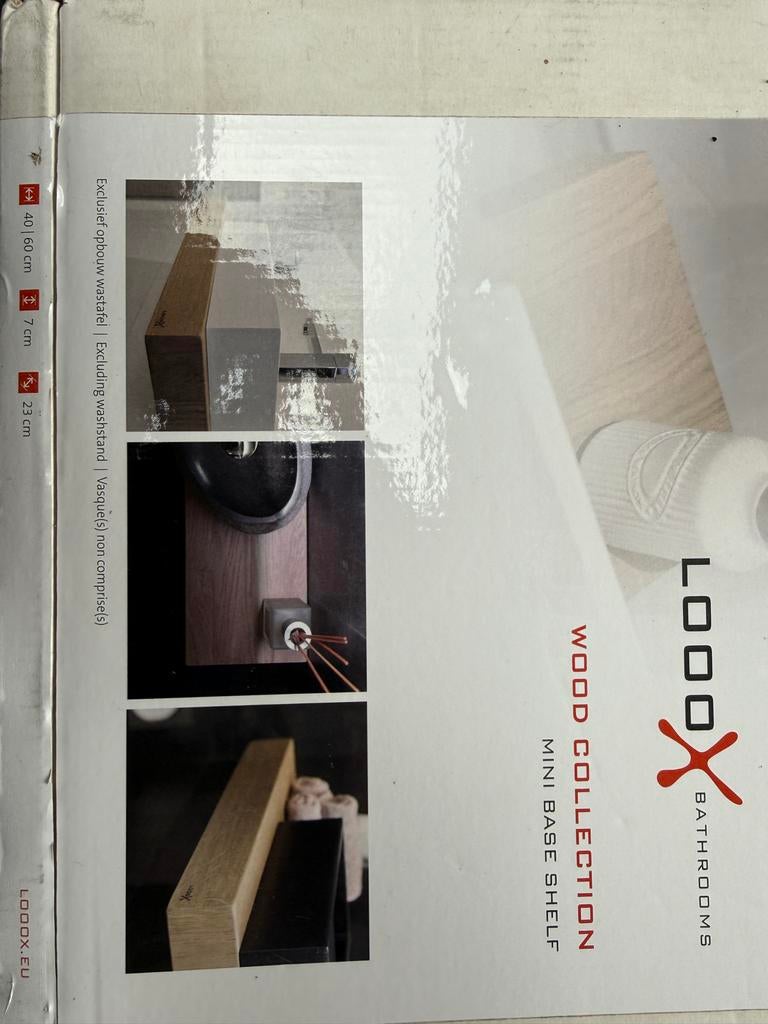 LOOOX Badkamer Mini Base Shelf 40 cm – Nieuw in doos!, Ophalen, Nieuw, Bruin, Overige typen