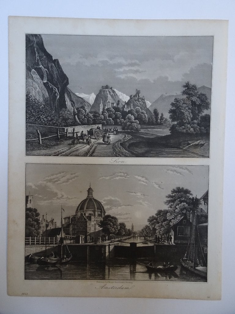 staalgravure Lutherse Koepelkerk Amsterdam, Carl Meyer 1853, Antiek en Kunst, Ophalen of Verzenden, Gravure, Origineel