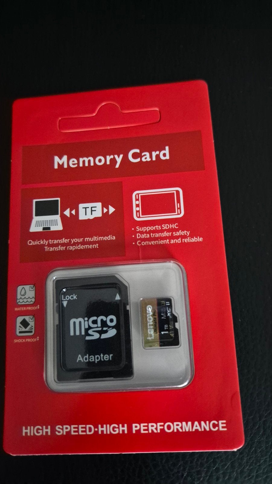 Lenovo 1 TB MicroSD geheugenkaart met adapter - Nieuw, Audio, Tv en Foto, 1 TB of meer, Nieuw, Ophalen of Verzenden, Röntgenbestendig