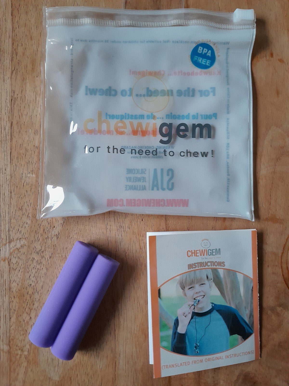 2 paarse hangers voor bijtketting - ongebruikt, Ophalen of Verzenden, Nieuw