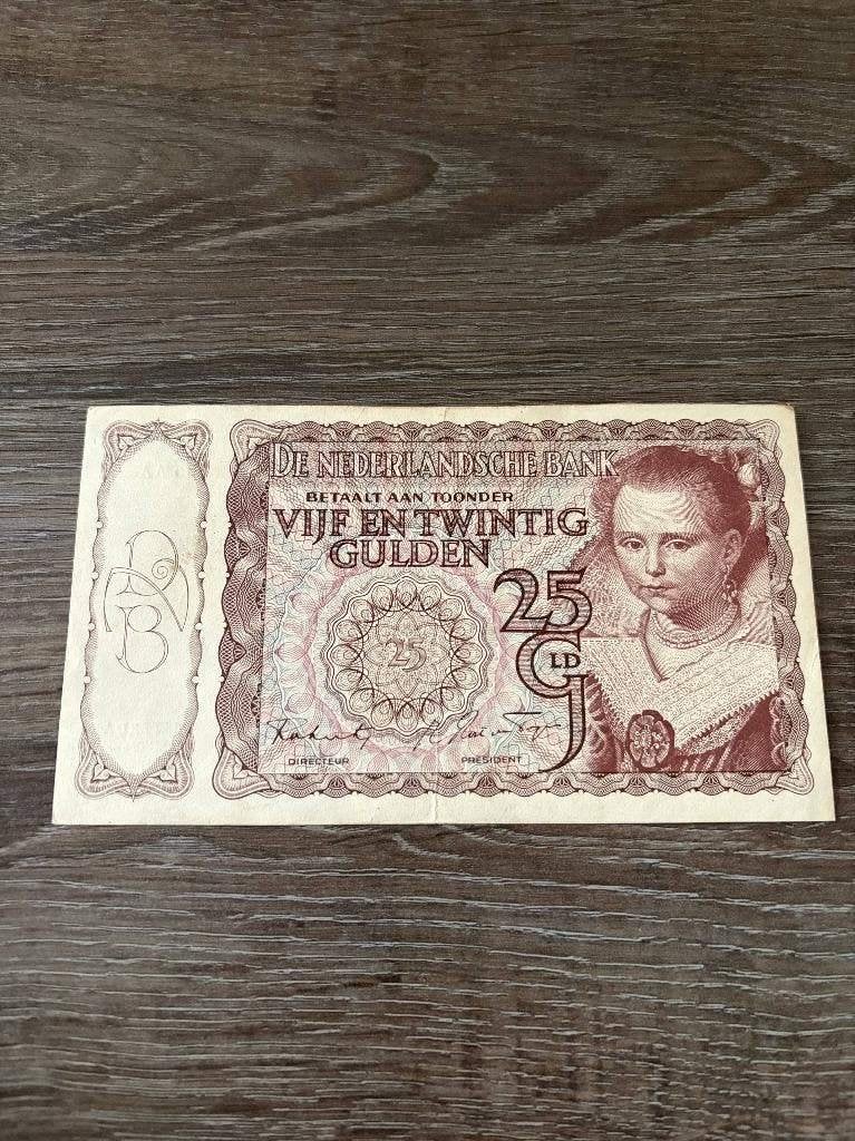 Mooi biljet 25 gulden Prinsesje II / rood, 1943, Postzegels en Munten, Bankbiljetten | Nederland, Ophalen of Verzenden, 25 gulden