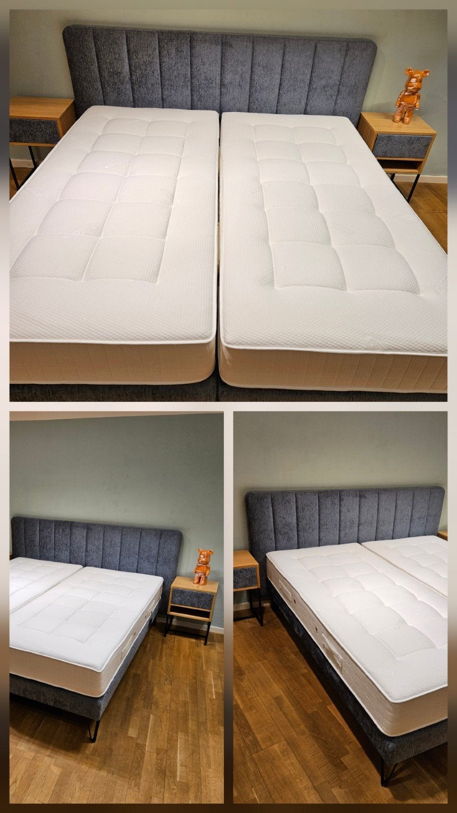 van landschoot boxspringset 180 x 200, Ophalen, Blauw, Tweepersoons, 180 cm