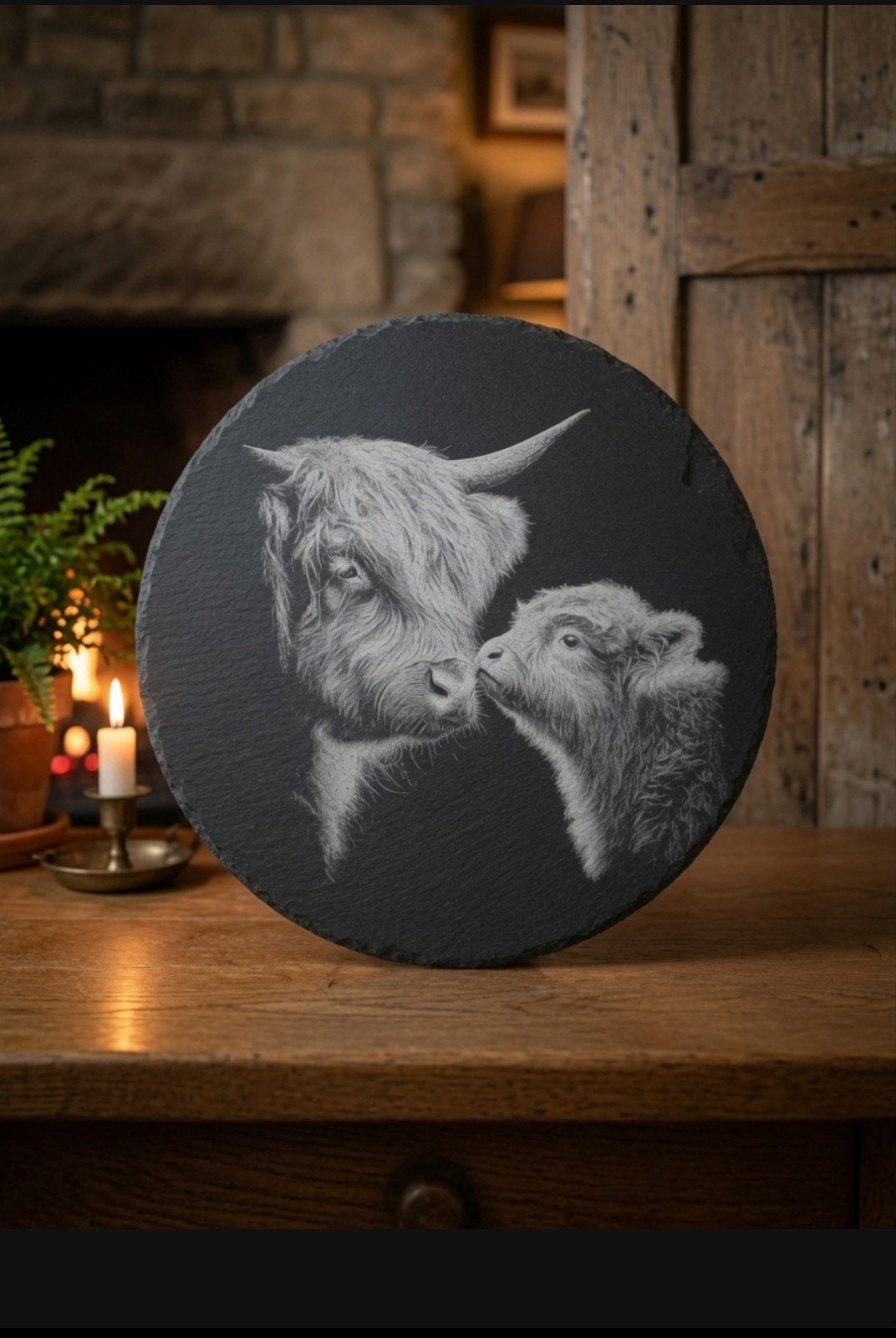 Sfeervol & tijdloos kunstwerk op natuurlijke leisteen, Huis en Inrichting, Woonaccessoires | Wanddecoraties, Ophalen of Verzenden