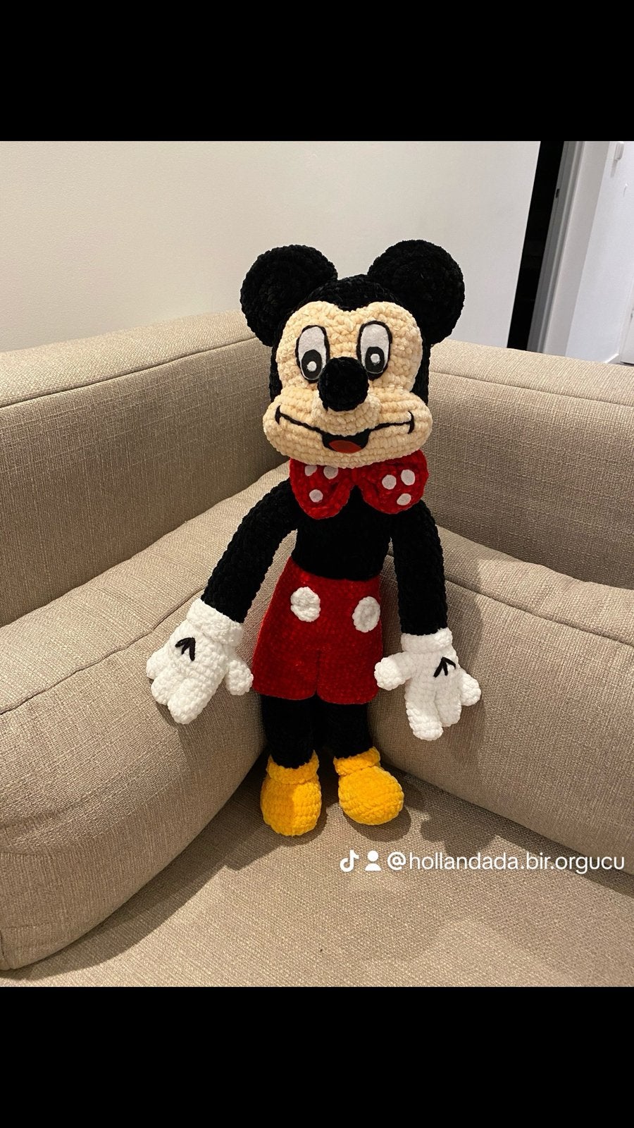 Handgehaakte Mickey Mouse knuffel, Overige merken, Disney, Handgemaakt, Overige typen