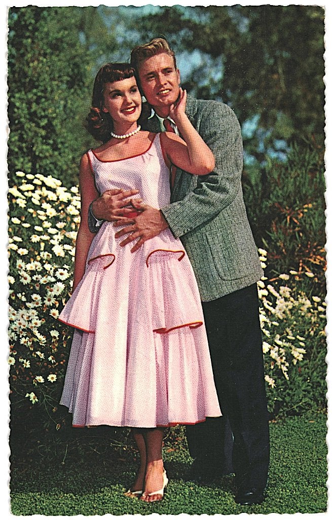967568	Vintage	Fantasie	Vrouw	man 1968 Gelopen met zegel, Ophalen of Verzenden, 1960 tot 1980, Gelopen, Overige thema's