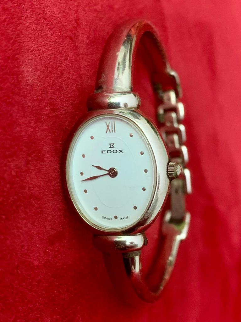 Zilveren dames horloge Edox, Sieraden, Tassen en Uiterlijk, Horloges | Dames, Overige merken, Staal, Polshorloge, Ophalen of Verzenden