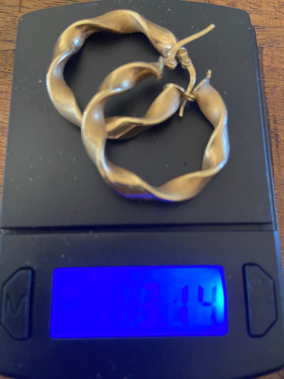 14k Gouden Wokkels Oorbellen, Ophalen, Gebruikt, Goud, Hangers