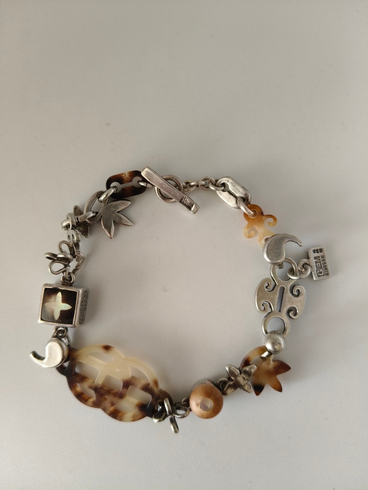 GEM Kingdom 925 Zilveren Armband met Parelmoer & Hars, Gebruikt, Ophalen of Verzenden, Met bedels of kralen, Zilver