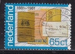 4760 - Nederland nvph 1222 gestempeld , 100 jaar PTT-dienste, Verzenden, Na 1940, Gestempeld