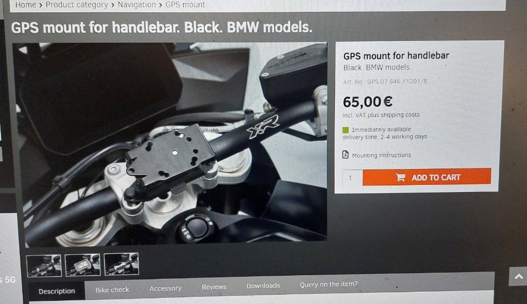 SW MOTECH BMW F750GF F850GS NAVIGATIE steun, Motoren, Accessoires | Navigatiesystemen, Sw-motech, Ophalen of Verzenden, Zo goed als nieuw
