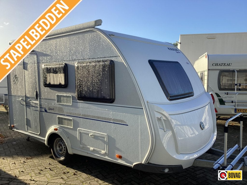 Knaus Sport 400 LK mover/ cassetteluifel, Caravans en Kamperen, Dwars-stapelbed, Bedrijf, Fietsenrek, Knaus