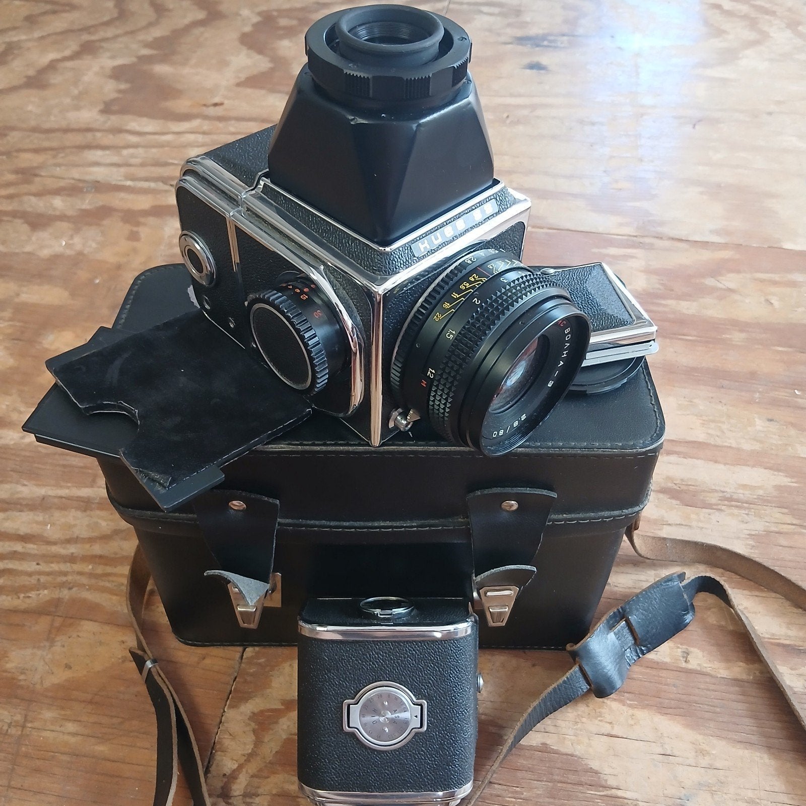Analoge camera: KIEV 88 set met tas, Ophalen of Verzenden, Zo goed als nieuw, Compact, Overige Merken