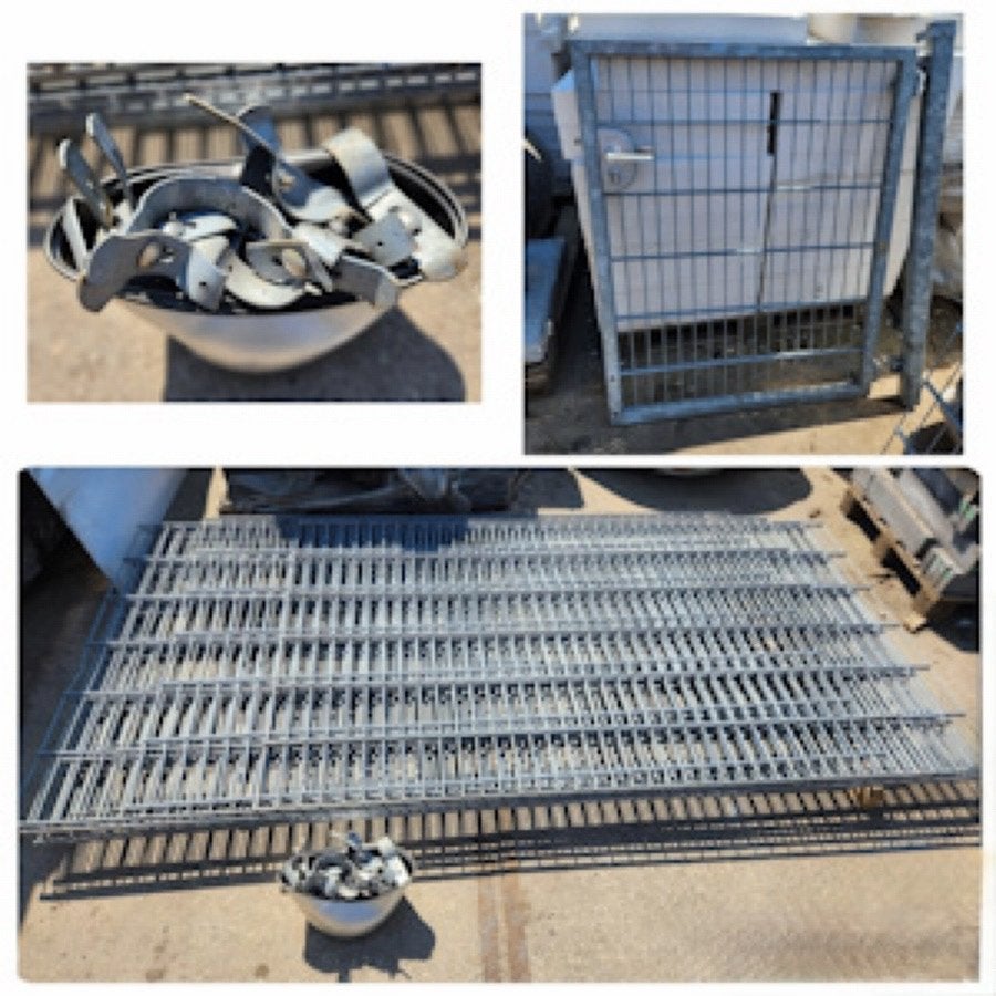 26242 - Gegalvaniseerd hekwerk met poort, Ophalen, Met poort, Gebruikt, Spijlenhekwerk
