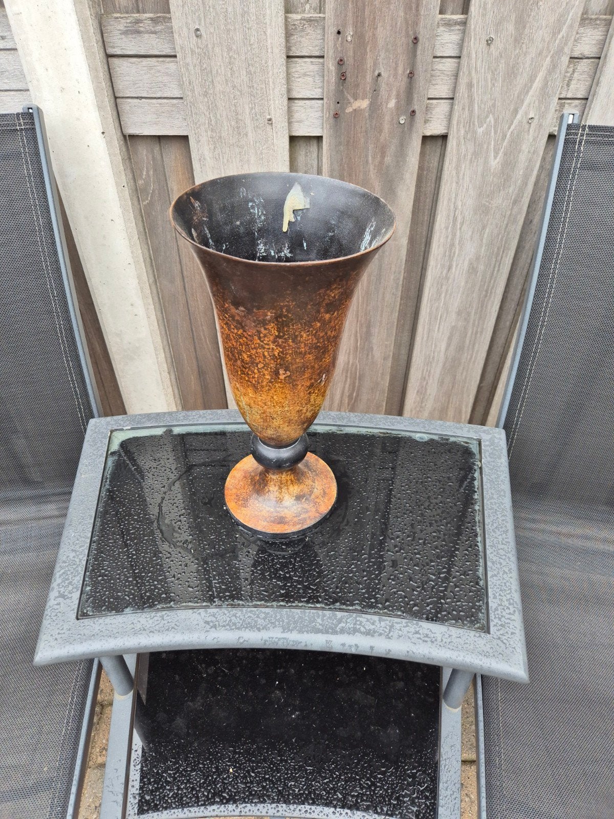 Vintage bronzen vaas - Decoratieve bloemenvaas, Ophalen of Verzenden