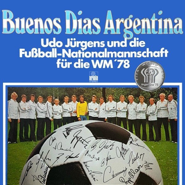 Voetbal L.P. (1978) Udo Jürgens - Buenos Dias Argentina, Cd's en Dvd's, Vinyl | Pop, LP, Gebruikt, Ophalen of Verzenden, Inclusief binnenhoes
