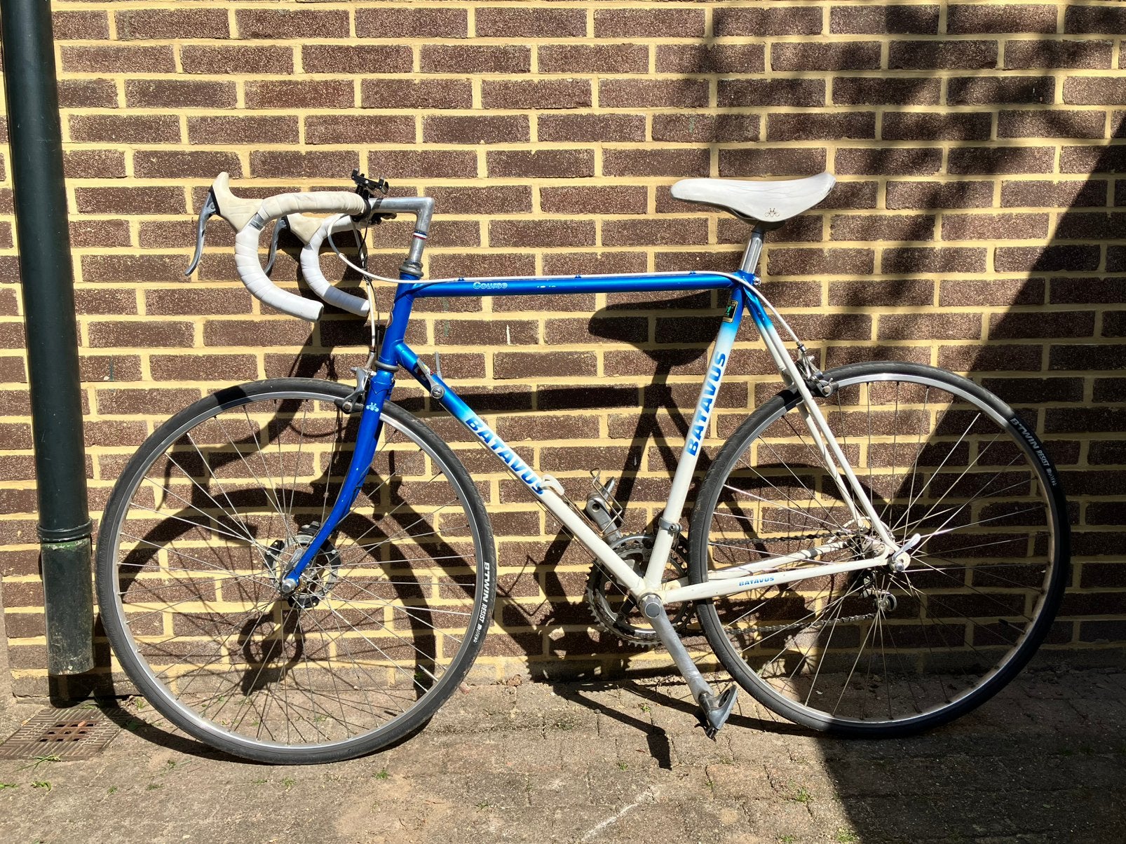 Racefiets batavus blauw retro, Ophalen, 28 inch, Gebruikt, 10 tot 15 versnellingen