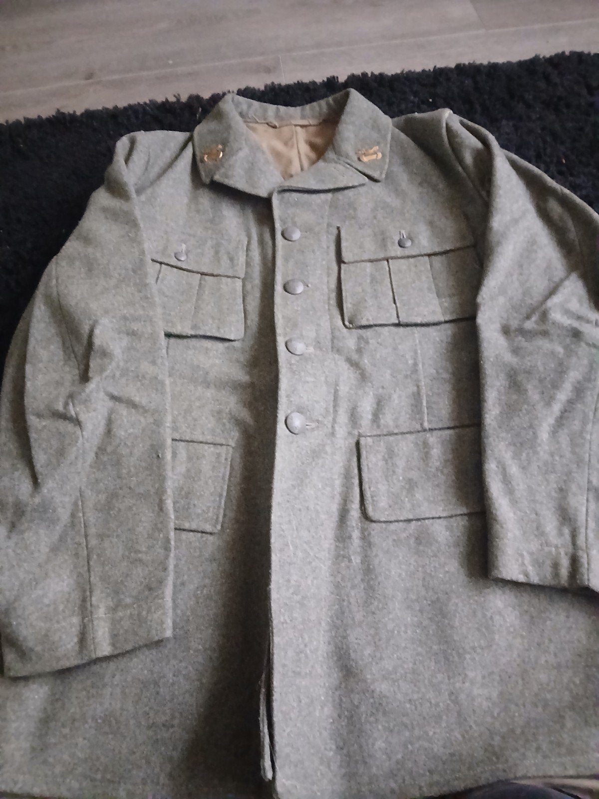Vintage zweeds Militair Uniform Jas uit 1940, Ophalen of Verzenden, Landmacht, Overige gebieden, Kleding of Schoenen