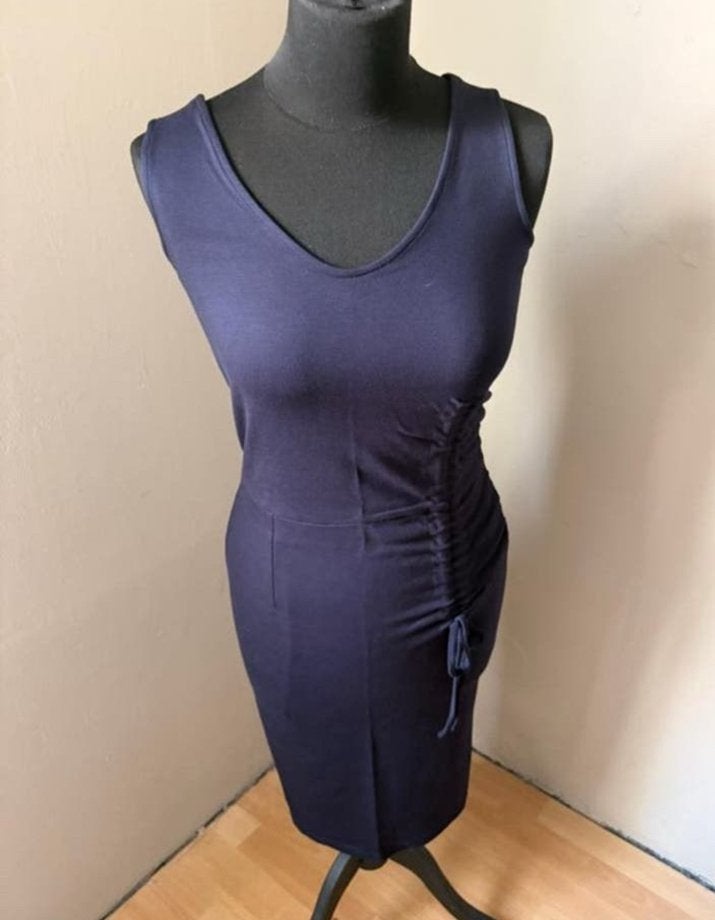 Juffrouw Jansen mooi donkerblauw mouwloos jurkje mt 36 ZGAN, Ophalen of Verzenden, Zo goed als nieuw, Maat 36 (S), Blauw