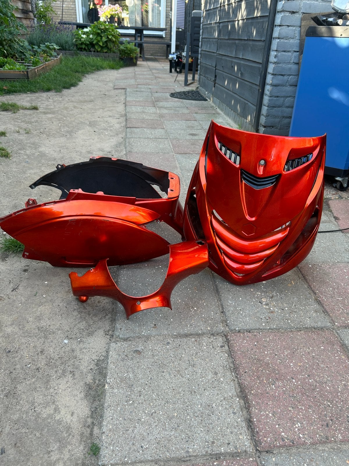 Oranje zip kappenset, Ophalen of Verzenden, Zo goed als nieuw, Kap, Piaggio