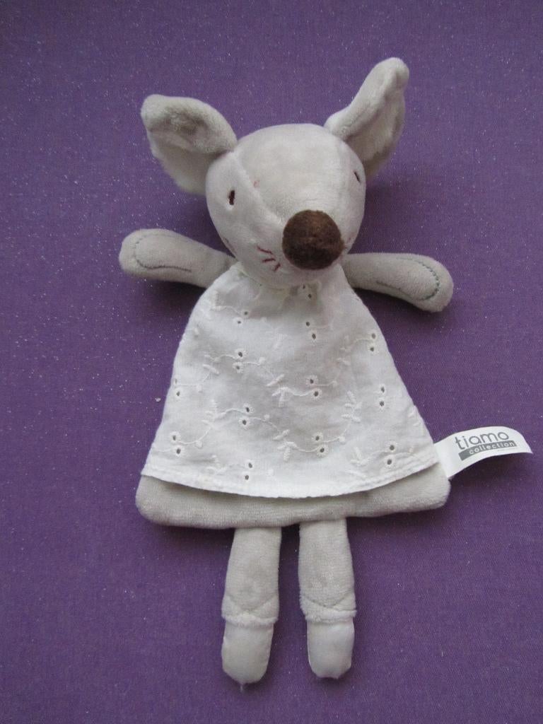 TIAMO COLLECTION Knuffeldoekje BALLET MUIS. 24 CM **Nieuw**, Muis, Grijs, Nieuw, Ophalen of Verzenden