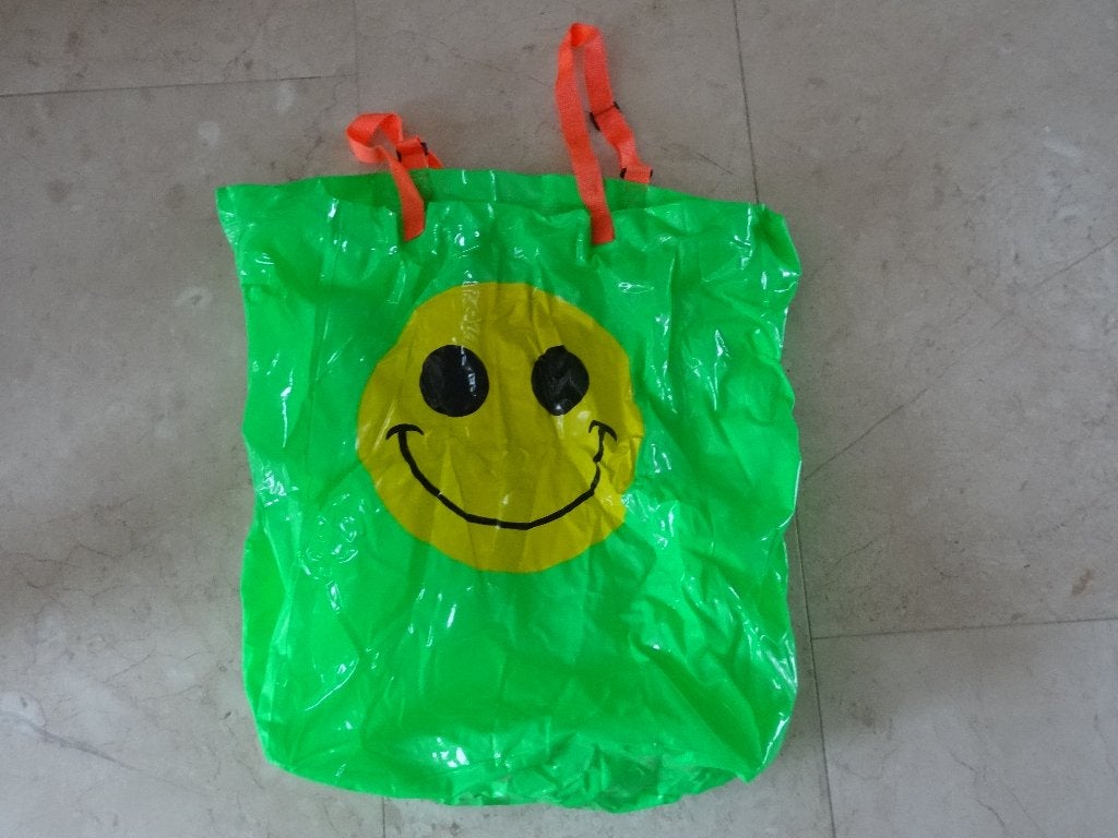 Groene smiley tas, Ophalen of Verzenden, Zo goed als nieuw, Jongen of Meisje