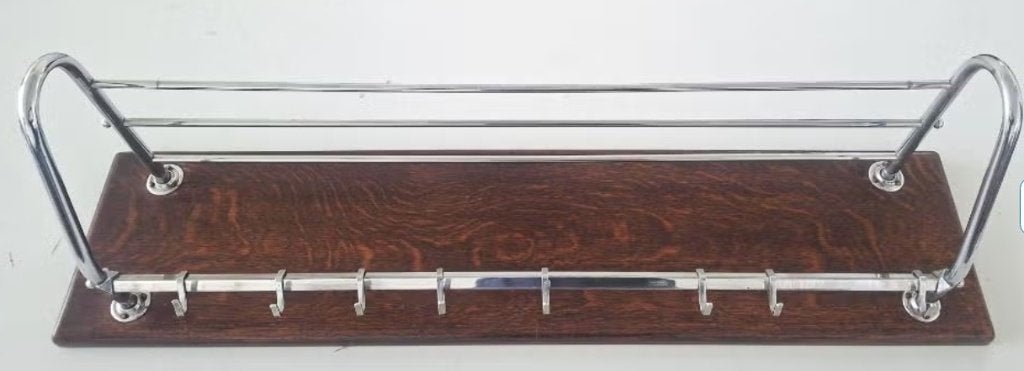 grote art deco buisframe kapstok bauhaus jaren 30 chroom, Wandkapstok, Gebruikt, Ophalen of Verzenden, Minder dan 100 cm