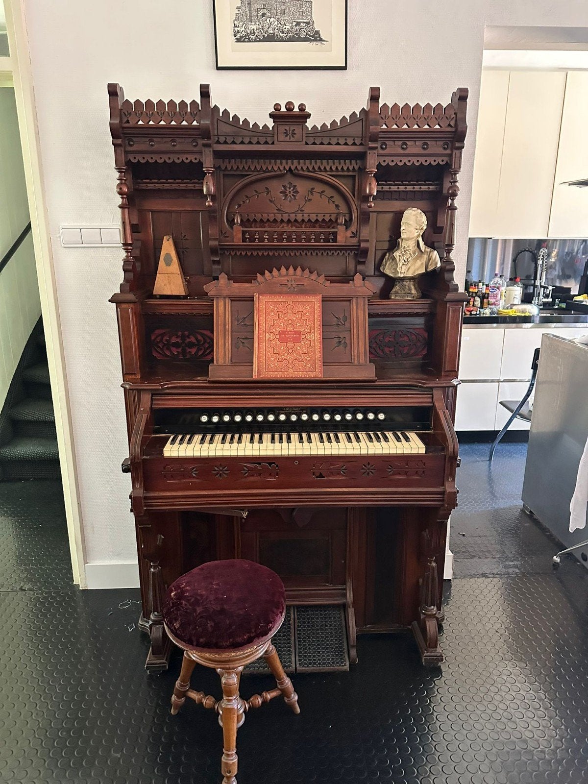 Antiek Harmonium Chicago Cottage Organ Company, Muziek en Instrumenten, Ophalen, Gebruikt, 1 klavier, Harmonium