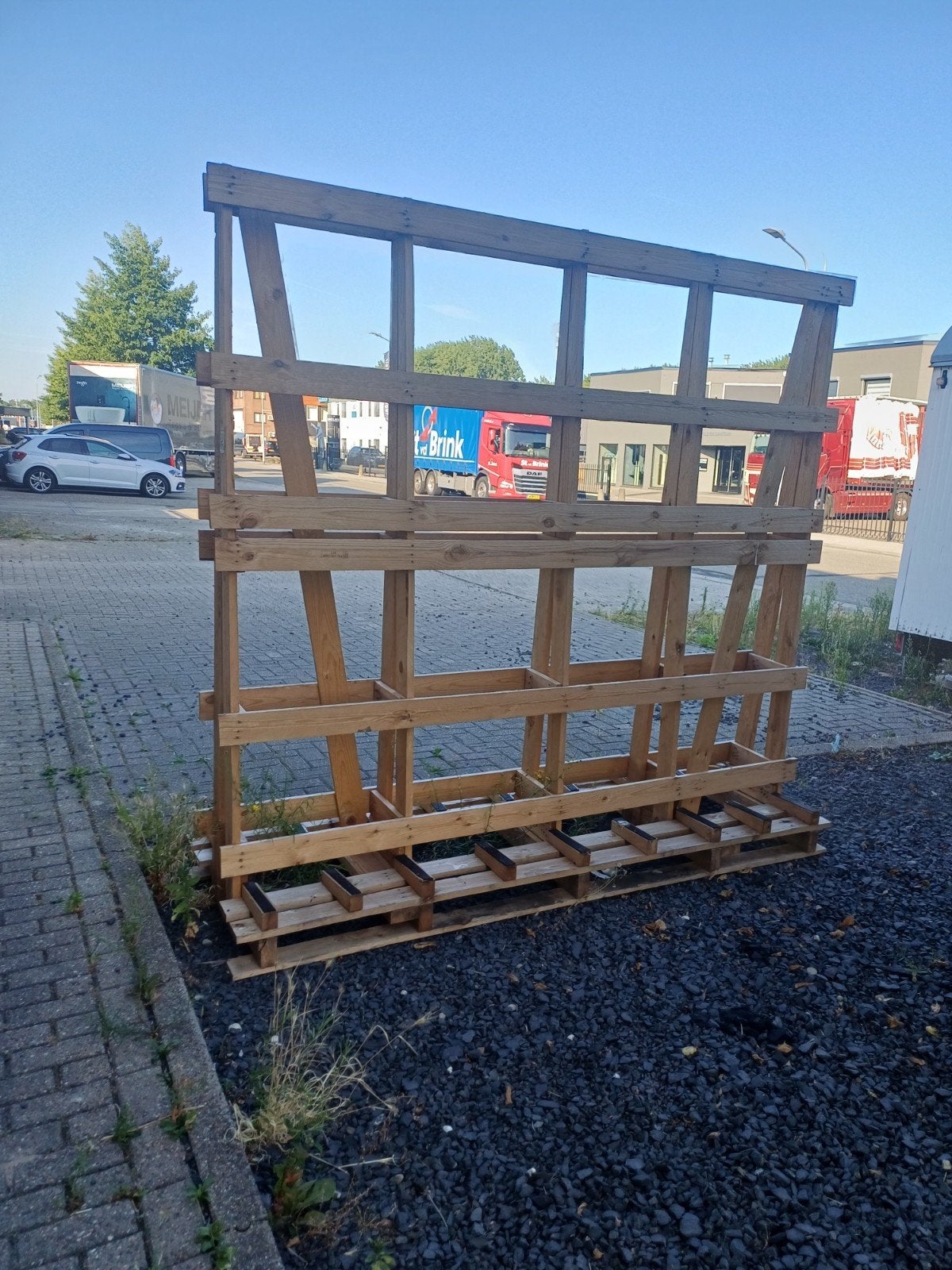 Houten glasbok / glasdrager voor transport of opslag, Ophalen, Gebruikt, Grenen, Overige typen
