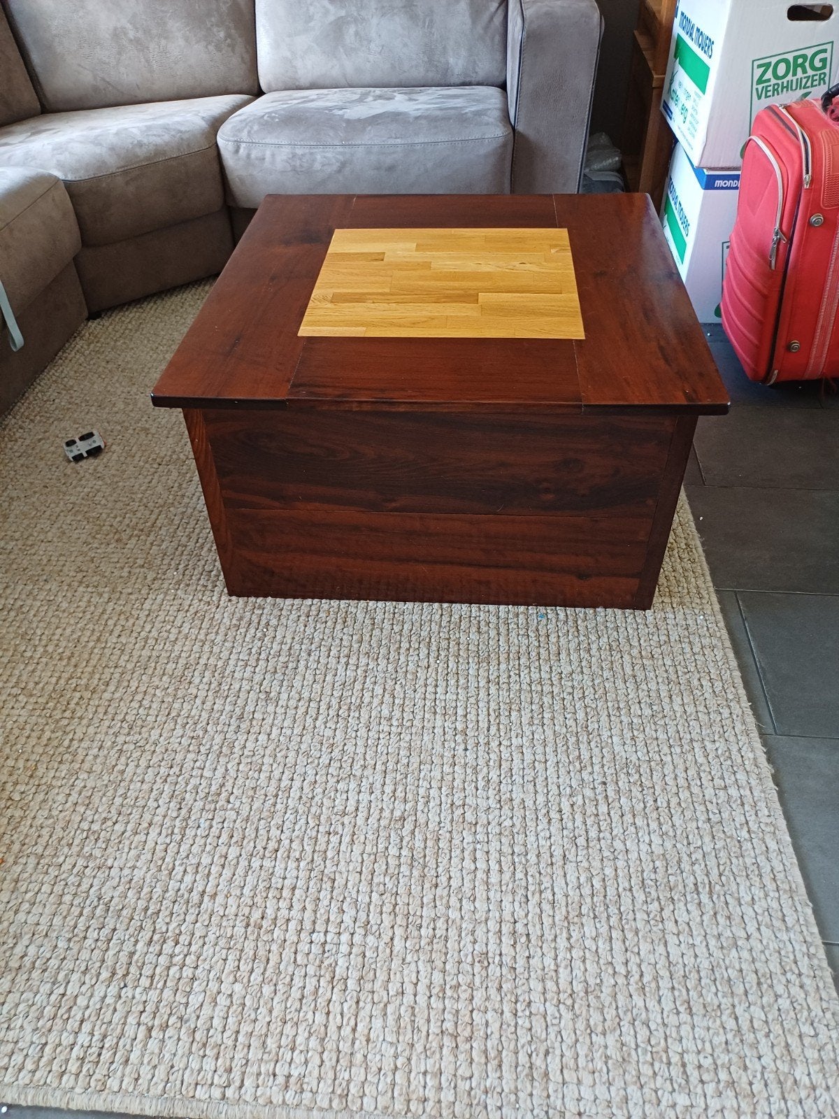 tafeltje massief hout, Ophalen, Minder dan 45 cm, Vierkant, 75 cm of meer