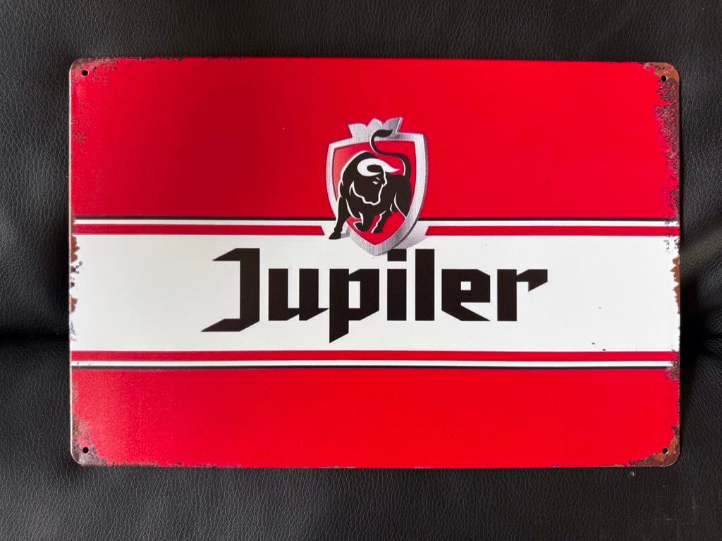 Jupiler Reclamebord - Vintage Look Metalen Plaat 30 bij 20, Ophalen of Verzenden, Gebruikt, Reclamebord
