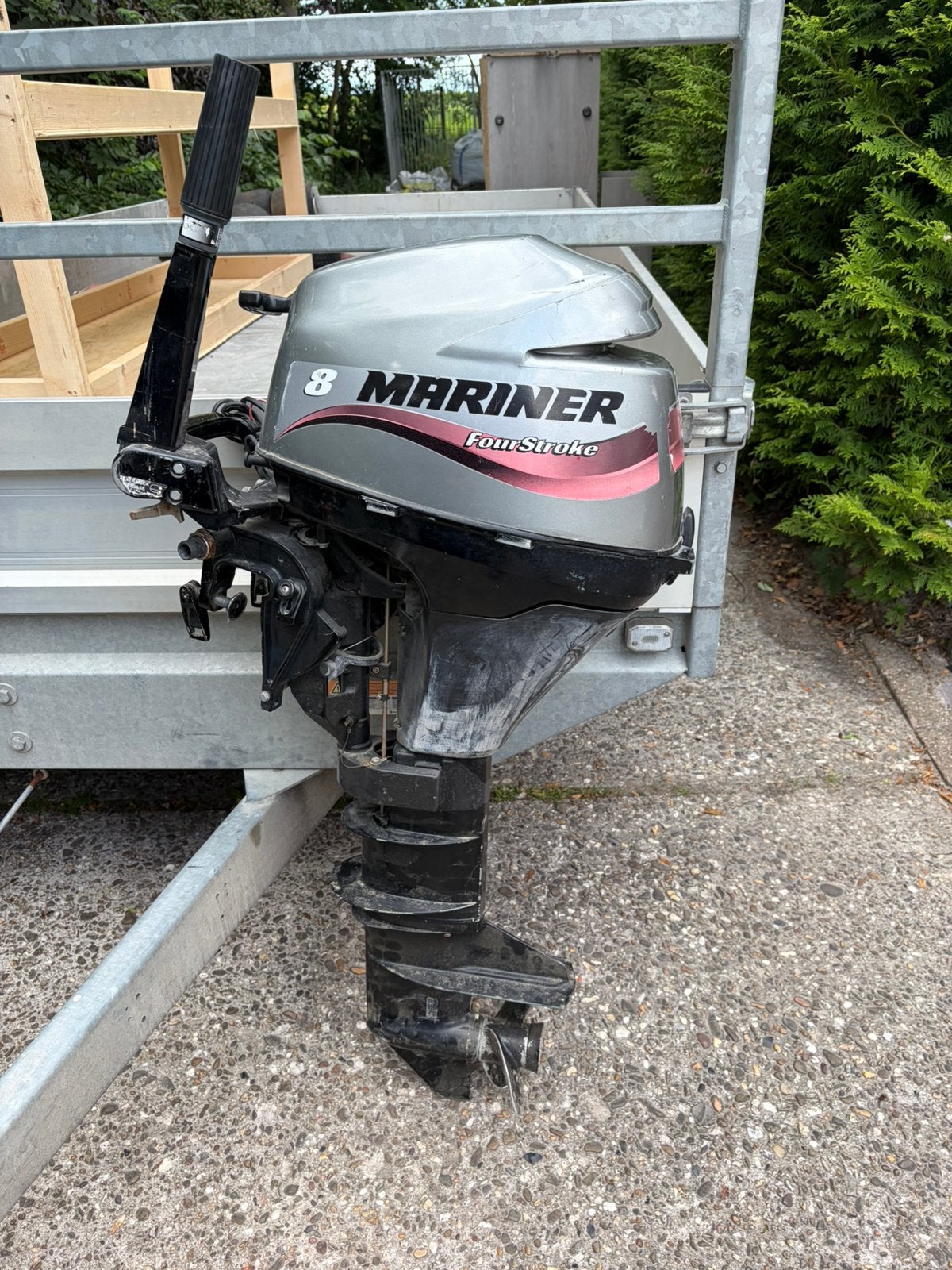 Mariner 8pk 4tact, Watersport en Boten, Buiten- en Binnenboordmotoren, Ophalen, Zo goed als nieuw, Benzine, 5 tot 10 pk